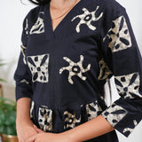 Royal blue butta v neck cotton co- ords set