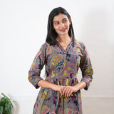 Multicoloured v neck cotton co-ords set