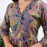 Multicoloured v neck cotton co-ords set