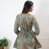 Turquoise v neck cotton co-ords set