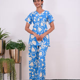 Sky blue cotton sleep wear