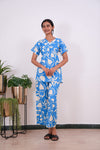 Sky blue cotton sleep wear