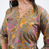 Mustard v neck cotton co-ords set