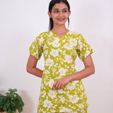Lime roses cotton sleep wear