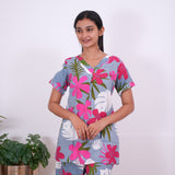 Powder blue floral sleep wear