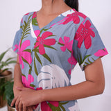 Powder blue floral sleep wear