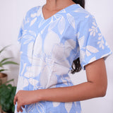 Light blue floral sleep wear