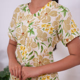 Beige cotton sleep wear