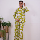 Lime green cotton night suit