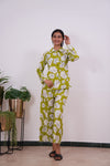 Lime green cotton night suit