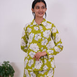 Lime green cotton night suit