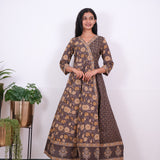 Brown cotton long gown