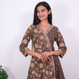 Brown cotton long gown