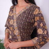 Brown cotton long gown