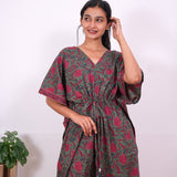 Sea green cotton kaftan