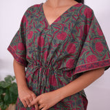 Sea green cotton kaftan