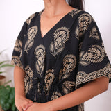 Black cotton short kaftan