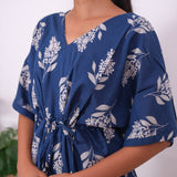 Ink blue cotton short kaftan