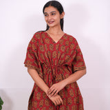 Red paisley short kaftan