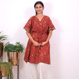 Red cotton short kaftan