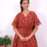 Red cotton short kaftan