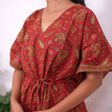 Red cotton short kaftan