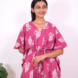 Mauve cotton short kaftan