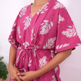 Mauve cotton short kaftan