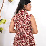 Maroon paisley cotton shirt dress