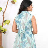 Turquoise cotton shirt dress