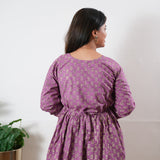 Peplum cotton short kurti - Lavender