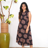 Black bloom cotton shirt dress