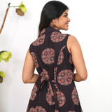 Black bloom cotton shirt dress