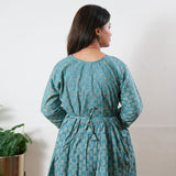 Peplum cotton short kurti - Azure