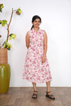 Baby rose cotton shirt dress(attached sleeves)