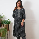 Black checks cotton co-ord set