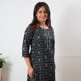Black checks cotton co-ord set