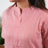 Red stripes cotton co-ord set