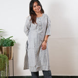 Grey stripes cotton co-ord set