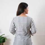 Grey stripes cotton co-ord set