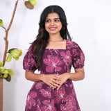 Nadhi cotton midi dress -Purple