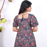 Nadhi cotton midi dress -Teal