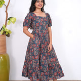 Nadhi cotton midi dress -Teal