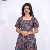 Nadhi cotton midi dress -Teal
