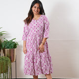 Magenta cotton dress