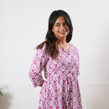 Magenta cotton dress