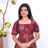 Nadhi cotton midi dress - Maroon