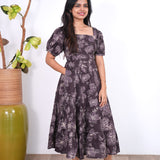 Nadhi cotton midi dress - Grape