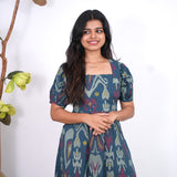 Nadhi cotton midi dress - Turquoise