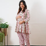 Pink peplum button down comfies